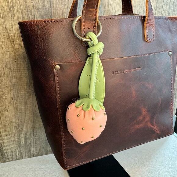Pink Strawberry Keychain Purse Charm Key Chain  NEW FAST SHIP - Picture 1 of 4